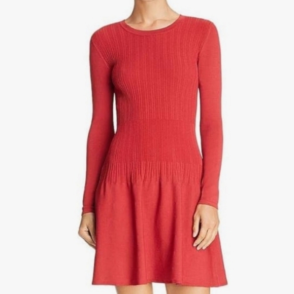 Elizabeth And James Textile Navy Blue Knit Fir Flare Dress Size M - Picture 9 of 9